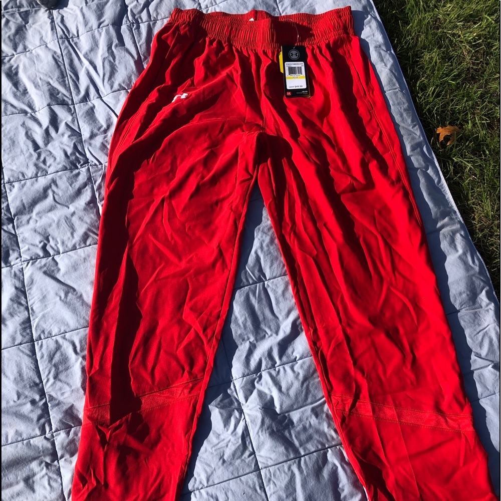 Under Armour red windpants. NWT